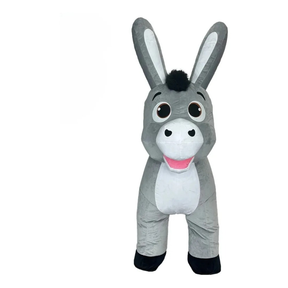 Suits - Opblaasbaar grijs ezel mascotte kostuum accessoire