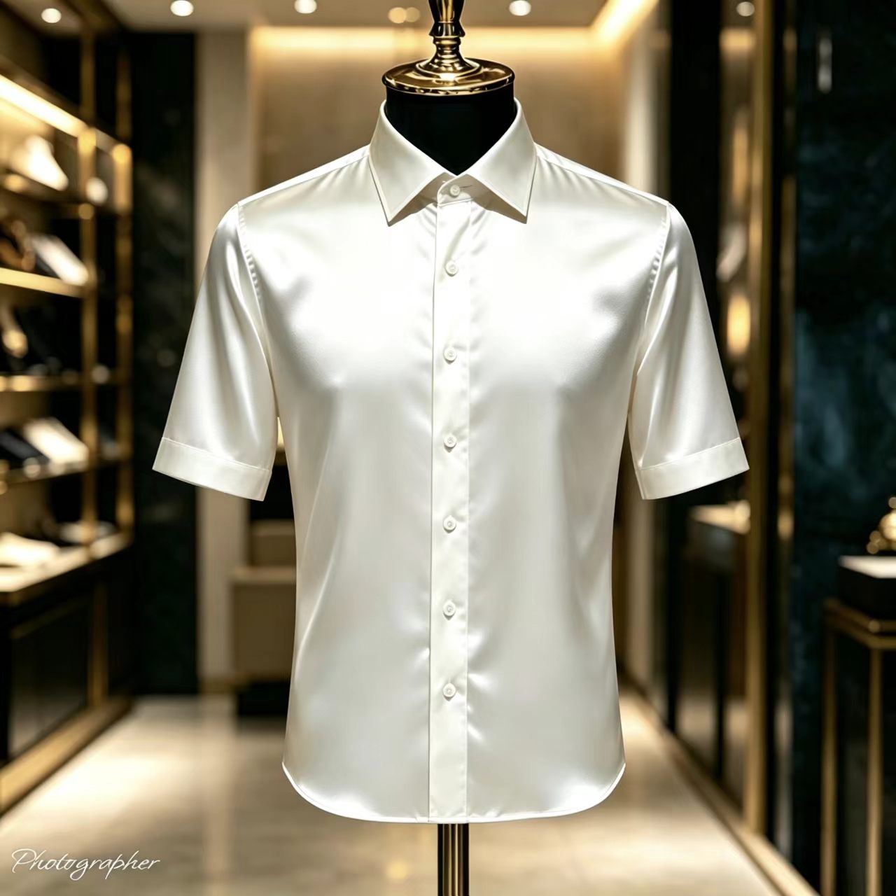 Men's Solid Color Satin Short- - Mens Satin Silk Dress Shirt recensie en prijs