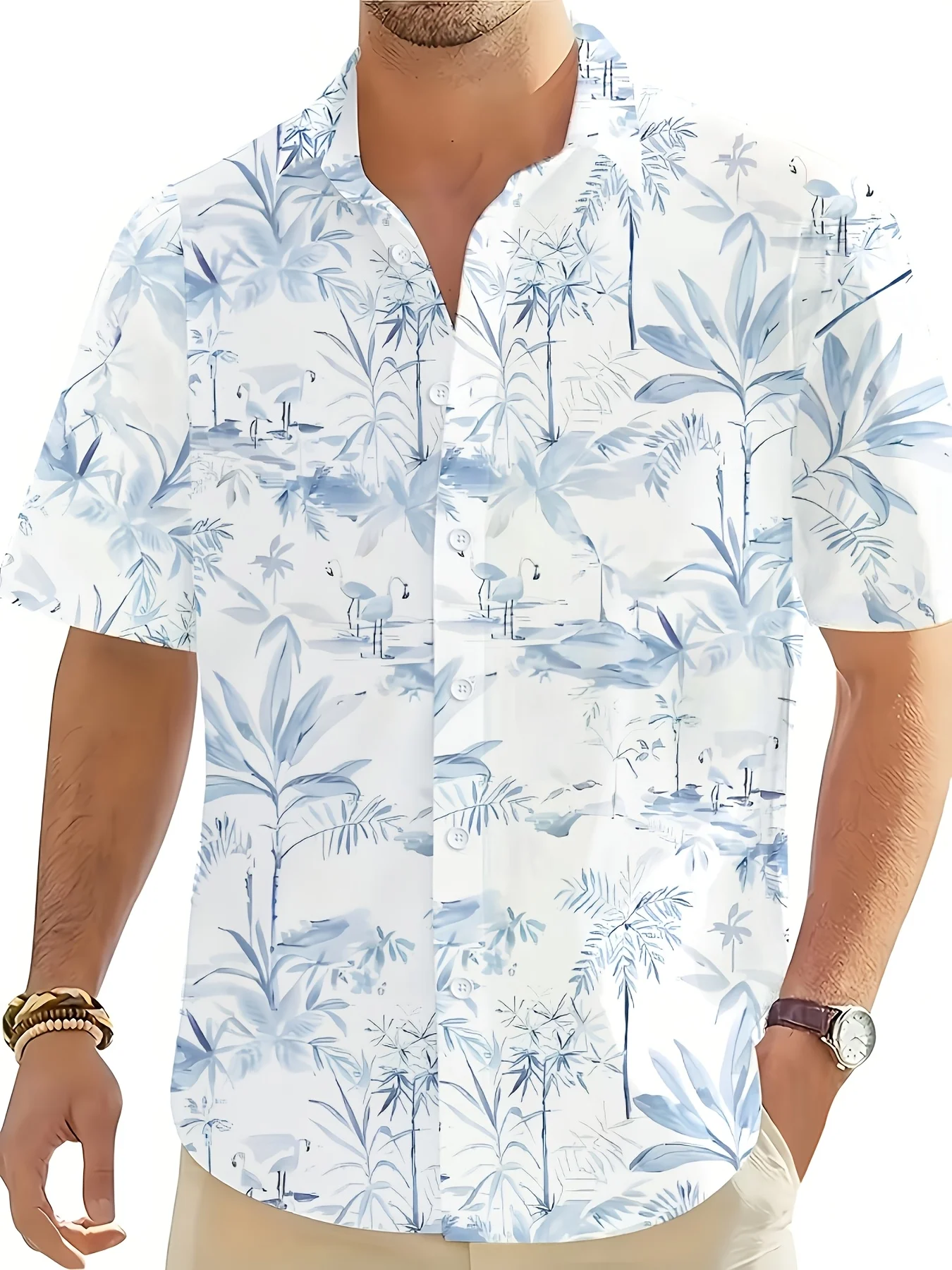 Heren multi-stijl lichtblauw A - Vintage Hawaiian Floral Shirt recensie en prijs